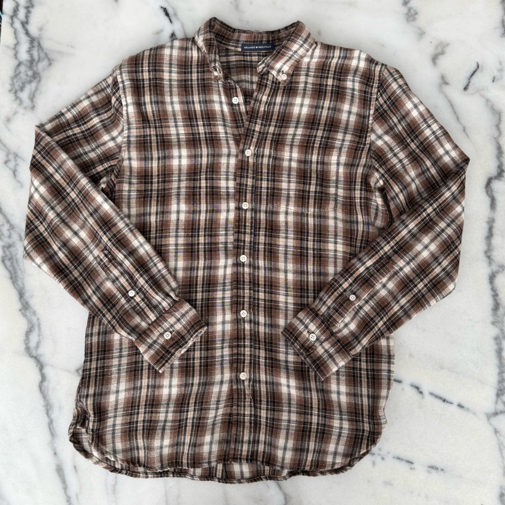 Brandy Melville Black and Brown Flannel